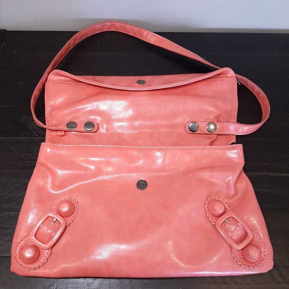 💠Convertible Faux Leather Crossbody Shoulder Bag Peach Pink Laser Cut - Picture 5 of 15